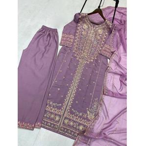 Premium Quality <b>Sweet</b> Roman Silk Kurti & Palazzo Set with Dupatta for <b>Parties</b> Celebrations Special Occasions Bulk Quantity - Product Image 1