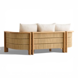 Teak <b>Wood</b> <b>Frame</b> Woven Rope Living Room <b>Sofa</b> Set Nordic Style Solid <b>Wood</b> Designer <b>Sofa</b> Set for Luxury Apartment and Hotel Lobby - Product Image 5