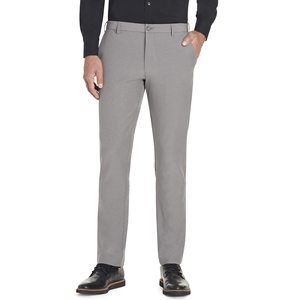 Pantalones informales de corte clásico para hombre, tela ligera con cierre de cremallera y diseño de pierna recta para ropa de trabajo formal - Product Image 2