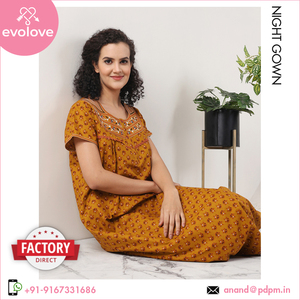 100% algodón hecho señoras ropa de noche para mujer ropa de dormir tejido largo vestido de noche del mejor fabricante del mundo - Product Image 5