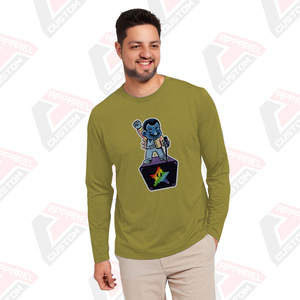 T-shirt en jersey de coton à manches longues pour homme Heritage, écologique, confort estival, appliques disponibles, denim, batik, velours côtelé, perles - Product Image 3