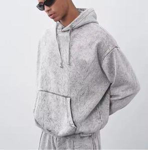 Hombres al por mayor de manga larga de desgaste Casual Hombres ácido lavado chándal personalizado Hombres ácido lavado chándales - Product Image 3
