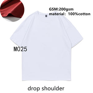 T-shirt à col rond grande taille 100% coton de haute qualité 230gsm T-shirt uni pour hommes à motif solide de logo d'impression numérique personnalisé - Product Image 4