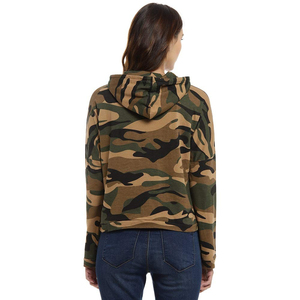 Sweatshirts élégants en coton molletonné imprimés avec logo personnalisé pour femmes adultes Top court à capuche à manches longues respirant tricoté pour l'hiver - Product Image 2