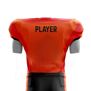 ชุดยูนิฟอร์มอเมริกันฟุตบอล OEM ผ้าสี่ทิศทางยืดหยุ่นได้ ทรงพอดีตัวแบบมืออาชีพ พิมพ์ลายแบบ Sublimation พร้อมผ้า Tackle Twill เสื้อและกางเกงฟุตบอล - Product Image 5