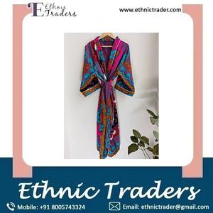 Excellent Quality <b>Purple</b> Indian Handmade Embroidery <b>Kimono</b> for Women Available at Wholesale Supply <b>Kimono</b> Dress - Product Image 6