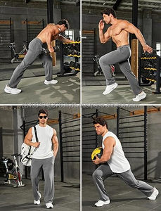 กางเกงวอร์มขายาวทรงหลวมสำหรับผู้ชาย ผ้าฟลีซน้ำหนักเบา กันน้ำ เป็นมิตรกับสิ่งแวดล้อม เหมาะสำหรับฤดูหนาว มีกระเป๋าและเชือกผูกเอว - Product Image 5