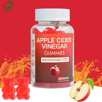 Gummies au vinaigre de cidre de pomme Chinaherbs en marque privée, avec vitamine B12, betterave et grenade, végétaliennes, sans OGM, sans gluten