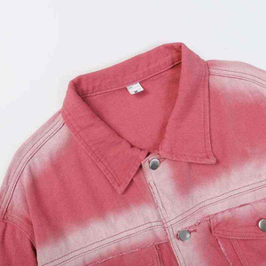 เสื้อแจ็กเก็ตผ้าแคนวาสสำหรับผู้ชายผ้ายีนส์สีแอซิดซีดจางสไตล์ชุดทำงานลำลองคอตั้งโลโก้ด้านหน้าระบายอากาศได้ดี - Product Image 3