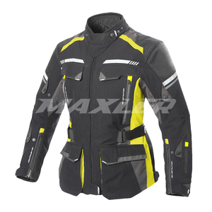Blouson de moto en textile imperméable pour femmes, homologué CE, avec protections amovibles et évents - Product Image 1