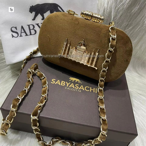 Sac à main de soirée décontracté classique Sabyasachi de qualité supérieure, artisanat complexe, logo Taj, mode de luxe, acrylique écologique - Product Image 1