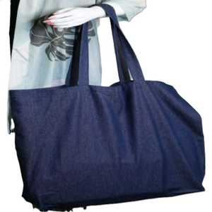 กระเป๋าผ้าฝ้าย 100% ลายตัวอักษร แบบสั่งทำ เป็นมิตรกับสิ่งแวดล้อม ขนาดใหญ่ แข็งแรง ใช้ซ้ำได้ สำหรับใส่ของช้อปปิ้ง หรือใช้เป็นกระเป๋าหิ้วไปชายหาด - Product Image 4