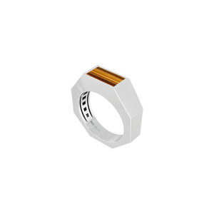 Anillo de Plata de Ley 925 para Hombre, Clásico, con Ojo de Tigre, Engaste de Bisel, Baguette, Hecho a Mano, Regalo Único para Él, Cumpleaños, Aniversario, Boda - Product Image 1