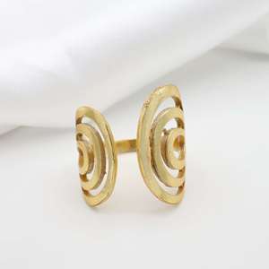 18k Gold Plated Exaggerated Geometric Finger <b>Rings</b> Swirl Spiral <b>Open</b> <b>Ring</b> Fashion Jewelry Birthday Engagement Gift - Product Image 5