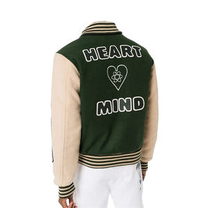 เสื้อแจ็กเก็ตเบสบอลผ้าแคนวาสสำหรับผู้ชายเสื้อแจ็กเก็ตผ้าแคนวาสแบบสั่งทำโลโก้ด้านหน้า - Product Image 6