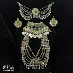 Bijoux de mode vintage faits à la main en perles de cuivre de style bohème afghan pour femmes, vêtements traditionnels de fête - Product Image 1