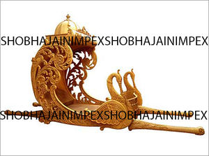 Modern Classic Simple Peacock Wooden <b>Doli</b>/Palki for Bride-Maharani Wedding Procession Vehicle - Product Image 5