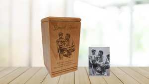 Urna humana de cremación para cenizas Foto grabada Celebración DE LA VIDA Funeral Memorial Mamá Papá Urna de cremación - Product Image 5