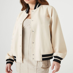 Chaqueta de béisbol de satén personalizada de alta calidad para hombres y mujeres Reversible con estampado de patrón sólido bordado abrigo de invierno - Product Image 6