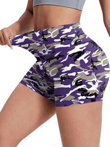 Shorts de yoga pour femmes en gros personnalisés, imprimé léopard, taille haute, sans couture, effet push-up, shorts de sport pour la salle de sport - Product Image 2