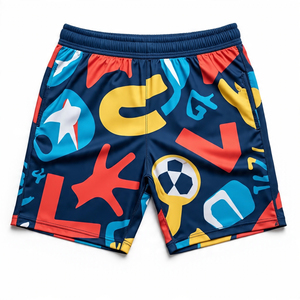 Pantalones cortos deportivos de verano OEM de alta calidad para hombre, sublimación personalizada impresa con patrón sólido y pantalones cortos para correr con bolsillo - Product Image 3