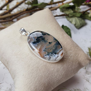 สร้อยคอ925เงินสเตอร์ลิงประดับอัญมณีอัญมณีอัญมณีอัญมณีอัญมณีสีส้มมอสแฮนด์เมด - Product Image 3