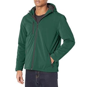 Veste softshell respirante personnalisée pour hommes pour le sport imperméable en plein air camping style décontracté fermeture éclair solide non tissé pour le printemps - Product Image 5