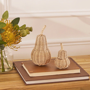 อุปกรณ์ตกแต่งทำมือทำจากหวายลูกแพร์ดีไซน์น่ารักสำหรับห้องนั่งเล่นบ้านจากเวียดนาม - Product Image 5