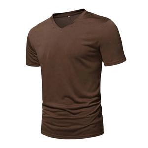 Camiseta de cuello en V de alta calidad para hombre 2026, camiseta lisa de corte ajustado, camiseta con cuello en V personalizada, camisetas transpirables en blanco más vendidas - Product Image 2
