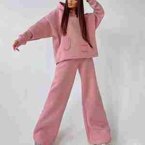 2025 personnalisé de haute qualité coton survêtement 2 pièces à capuche survêtement ensemble casual vêtements de sport surdimensionné femmes haut court sweats à capuche - Product Image 3