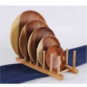 Piring penyimpanan dapur barang baru, dudukan rak panci bambu, tutup panci Organizer - Product Image 4