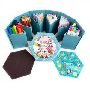 Juego de Papelería de Lujo con 106 Marcadores de Arte Hexagonales de Cartón Tridimensional de <span class=keywords><strong>Colores</strong></span>, Certificación EN71/CE - Product Image 5