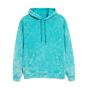 Sweat à capuche unisexe personnalisable, dégradé 3D, effet vieilli, classique, court, surdimensionné, en molleton délavé à l'acide, brodé, pour l'hiver - Product Image 1