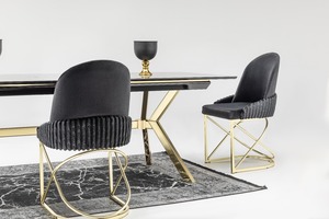 ชุดโต๊ะรับประทานอาหารที่ทันสมัยหรูหราถอดแยกชิ้นส่วนได้สำหรับบ้านโรงแรมอพาร์ทเมนต์ห้องนั่งเล่นทำจากวัสดุหินอ่อน - Product Image 3