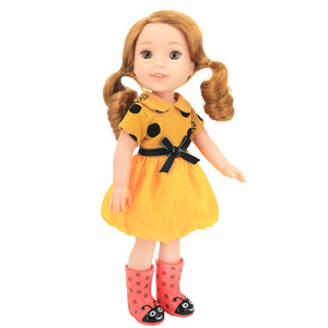 EN STOCK Robe de soirée pour <span class=keywords><strong>poupée</strong></span> de 14,5 pouces, style américain, avec épaules dénudées, accessoires et vêtements pour poupées - Product Image 5