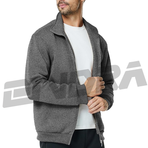 Mens casual jacket with stand collar lightweight and long design in grey perfect for daily streetwear <b>work</b> travel layering - Product Image 3