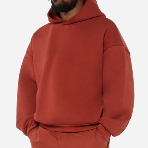 Pull surdimensionné pour hommes Sweats à capuche lourds pour hommes Logo personnalisé Blank Drop Shoulder Hoodies French Terry Sweat à capuche - Product Image 4