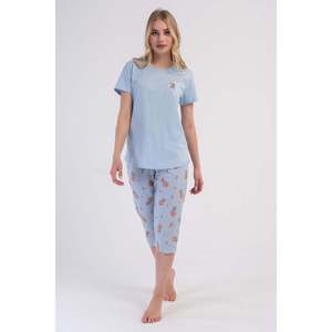 Ensemble de vêtements pour femmes P.SUPREM O YAKA KISA KOL ETEGI OVAL KAPRI - Bleu - Bleu - Product Image 1
