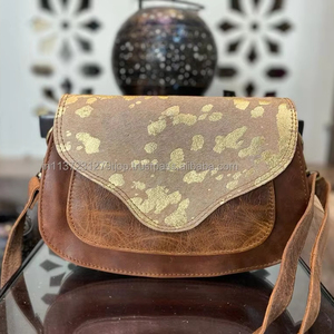 Venta caliente de cuero de vaca producto al por mayor de alta calidad de cuero genuino de piel metálica bolso de cuero bolso de hombro monedero de las mujeres - Product Image 3