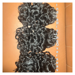 Extensions de cheveux indiens Remy Raw Temple, boucles douces et rebondissantes, non traitées, double trame, cheveux de bébé : modèle non permanent - Product Image 1