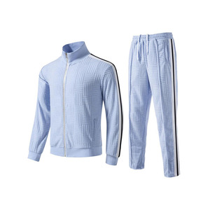 Venta al por mayor de ropa deportiva de manga larga para hombres, conjunto de 2 piezas, sudadera con cremallera, sudaderas con capucha, pantalones de chándal, conjuntos de Jogger personalizados para hombres, chándales - Product Image 1