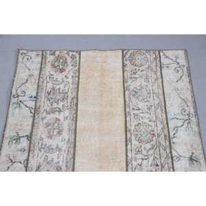 พรมตุรกีวินเทจขนาด 3.2x6 ฟุต, พรมตกแต่ง, พรมขนสัตว์สไตล์โอเรียนทอลสีเบจ-น้ำเงิน - Product Image 5