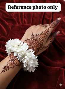 Bracelet Gajra en jasmin blanc, bracelets floraux de mariée pour Haldi Mehndi, bracelet en tissu Mogra, bijoux de mariage, bracelet réutilisable - Product Image 2