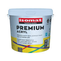 Peinture acrylique mate de qualité supérieure 100% pour usage extérieur |   ISOMAT PREMIUM ACRYL Blanc & Large Gamme de Couleurs 12m/L Couverture