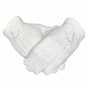 Pakistan fournisseur 3 rayures bleu carré qualité Regalia 100% coton blanc maçonnique gants coton pour église - Product Image 5