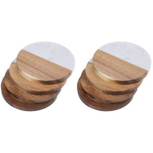 ที่รองแก้วไม้อะคาเซียหินอ่อนทรงกลมที่รองแก้วเครื่องดื่มทำจากไม้สั่งทำขนาดได้เสื่อและแผ่นรองจานหรูหรายังไม่มีคำวิจารณ์ - Product Image 3