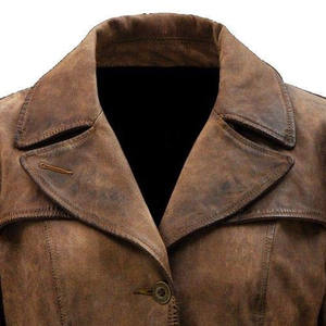 Gabardina Clásica de Cuero para Hombre con Cuello de Solapa, Manga Larga, Chaqueta Larga para Días Fríos - Product Image 3