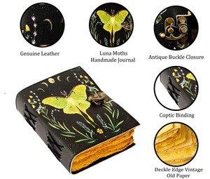 ของขวัญที่ดีที่สุดสำหรับนิตยสาร Luna moth Journal คาถาหนังสือเงาที่มีการเย็บแบบเกลียวและการเย็บแบบเปล่า - Product Image 3