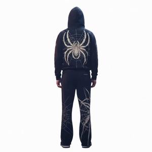 Chándal con Estampado de Pantalla Grande y Pedrería, Tejido Cálido y de Alta Densidad, para Ropa Urbana, Unisex - Product Image 6