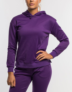 Sudadera con capucha de calidad superior para mujer, ropa de invierno personalizada, sudaderas con capucha cálidas de manga larga teñidas de color púrpura de talla grande - Product Image 5